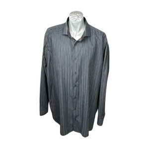 NXT Black Gray Stripe Shirt Size 3X  TALL LS Big Man